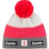 Eisbär Star Pompon MÜ SP - Unisex Mütze - Teilgefüttert - Schwarz-anthrazit-grau -Leekii Ski Geschaft 113218 403346 Eisbaer Star Pompon Mue SP Unisex Muetze mit Fleeceband und Bommel